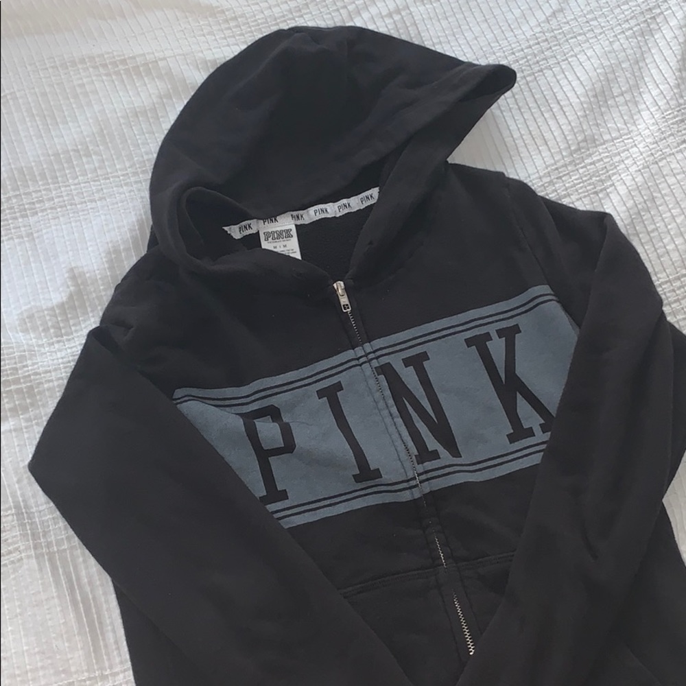 Zip up pink hoodie
